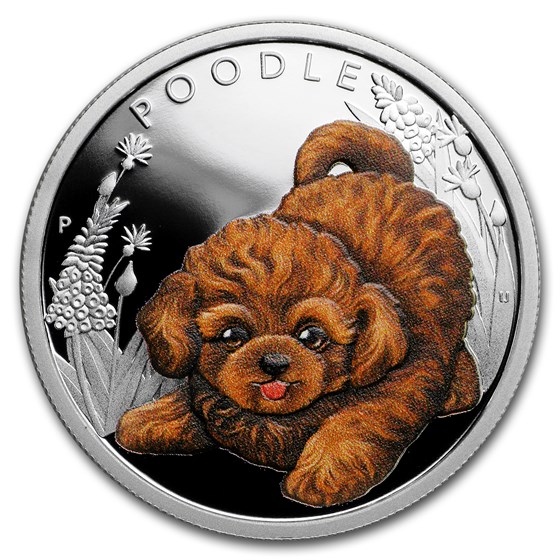 2018 Tuvalu 1/2 oz Silver Miniature Poodle Proof 2018 Tuvalu 1/2 oz Silver Miniature Poodle Proof